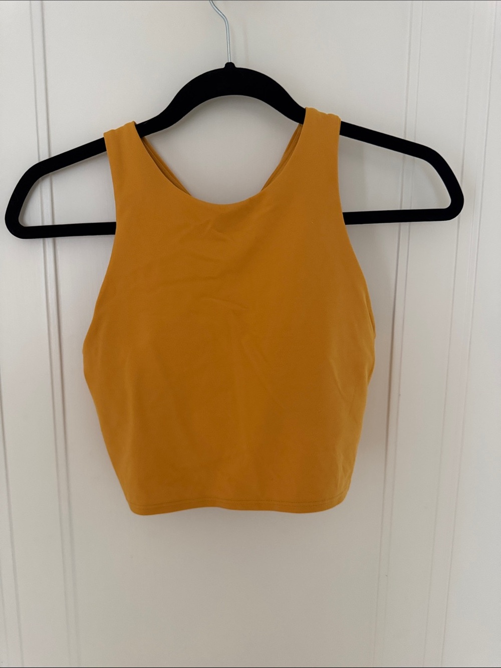 Athleta High-Neck Crop Tank in Mustard
